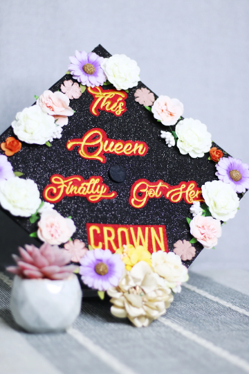 Handmade Graduation Cap Topper, Graduation Cap Decorations, This Queen Finally Got Her Crown