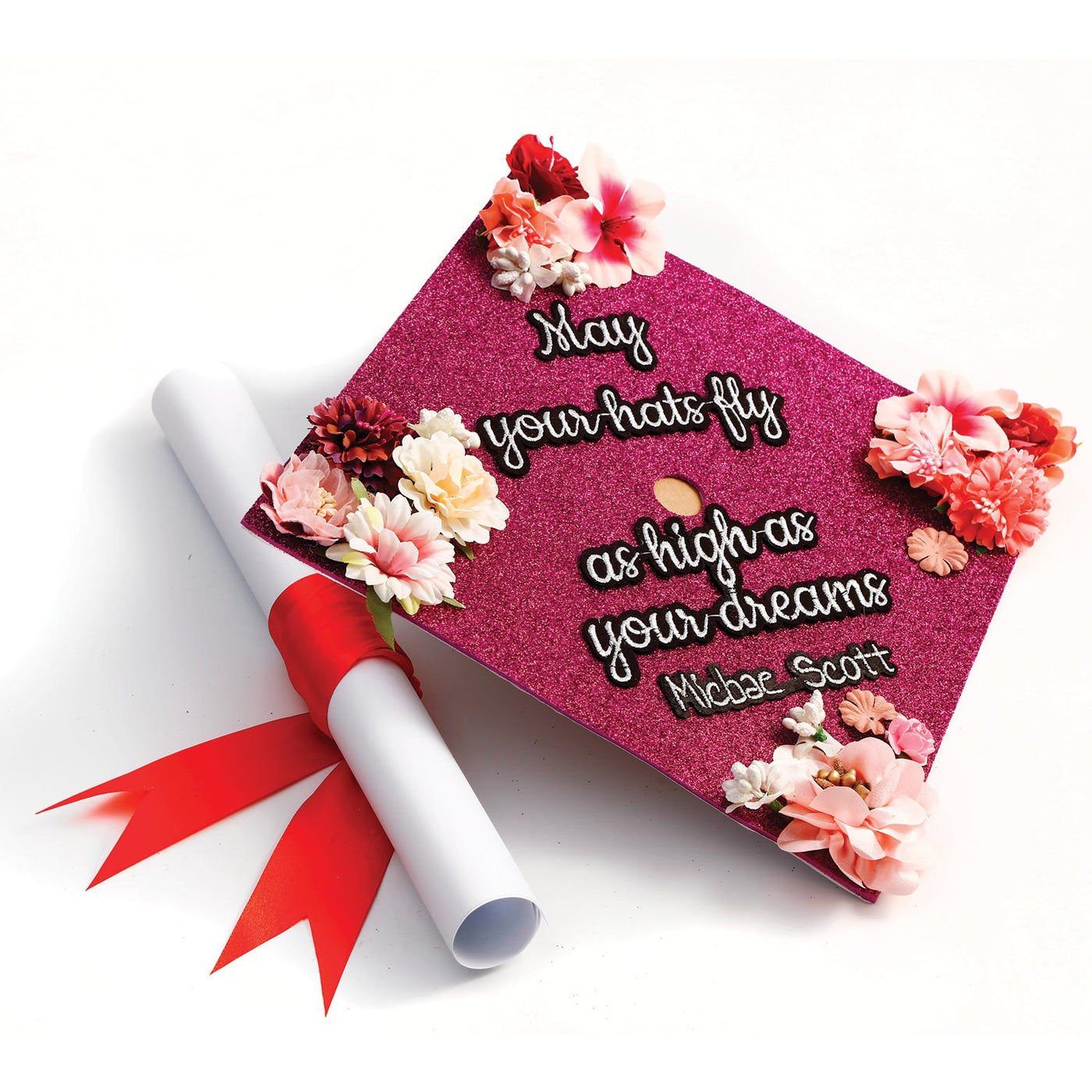 Handmade Graduation Cap Topper, Graduation Cap Decorations, May Your Hats Fly As High As Your Dreams