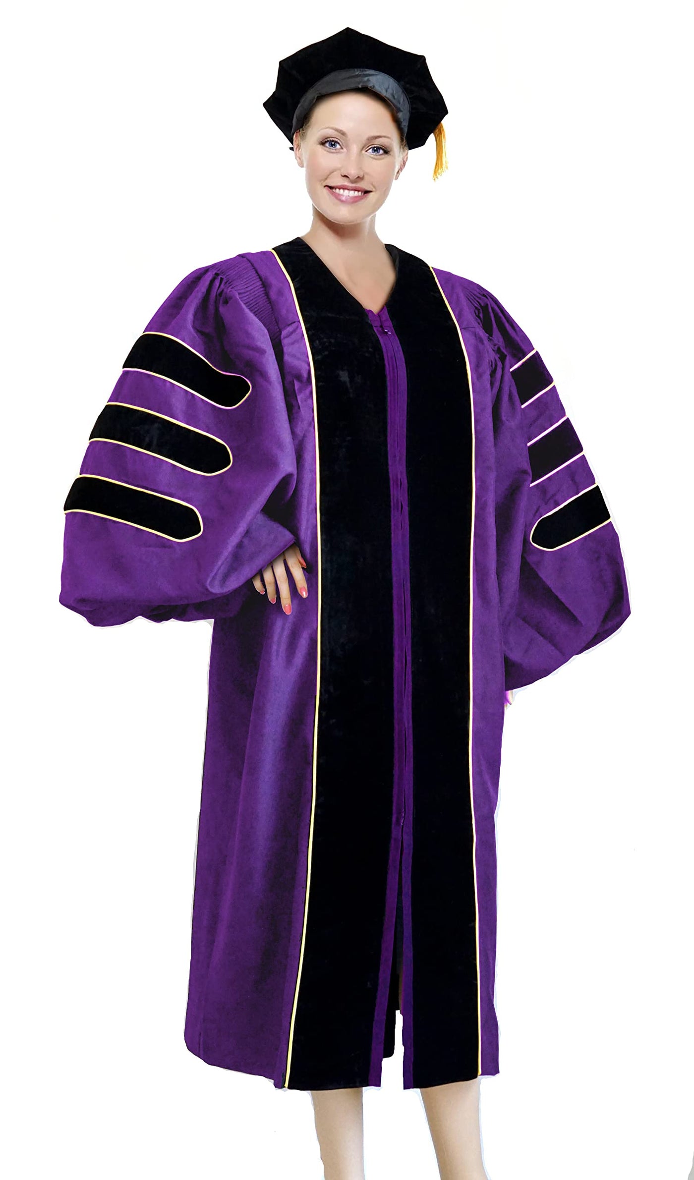 Premium Doctoral Tam Gown for Faculty and PhD Graduates Unisex